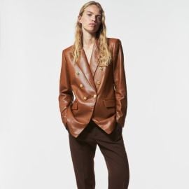 Faux Leather Blazer at Zara