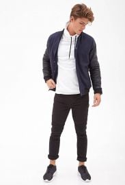 Faux Leather Bomber Jacket at 21 Men