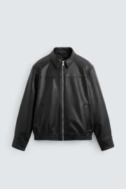 Faux Leather Bomber Jacket at Zara