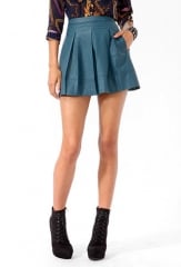 Faux Leather Box Pleated Skirt at Forever 21