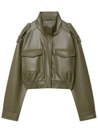 Faux Leather Crop Jacket at Shein