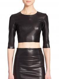 Faux Leather Cropped Top by The Kooples at Saks Fifth Avenue