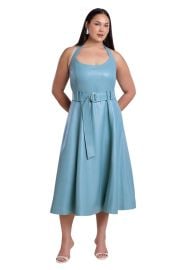 Faux Leather Halter Midi Dress (plus) at Nordstrom