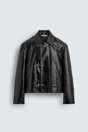 Faux Leather Jacket With Fireman Clasps at Zara