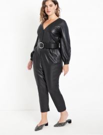 Faux Leather Jumpsuit by Eloquii at Eloquii