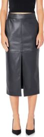 Faux Leather Midi Skirt at Nordstrom