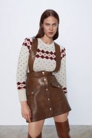 Faux Leather Mini Skirt with Suspenders by Zara at Zara