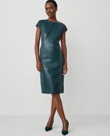 Faux Leather Mixed Media Dress at Ann Taylor