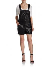 Faux Leather Overall Shorts at Saks Off 5th