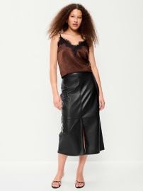 Faux-Leather Pencil Midi Skirt at Old Navy