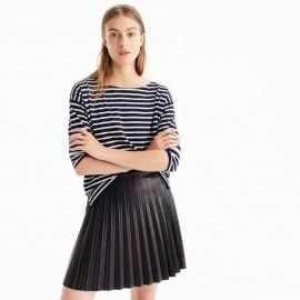 Faux-Leather Pleated Mini Skirt by J. Crew at J. Crew