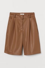 Faux Leather Shorts at H&M