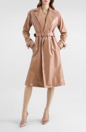 Faux Leather Trench Coat at Nordstrom