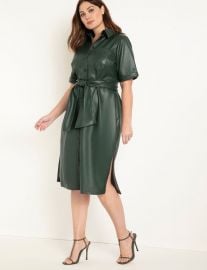 Faux Leather Trench Dress by Eloquii at Eloquii