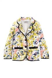 Faux Leather Trim Floral Blazer Toddler Little Girls andamp Big Girls at Nordstrom Rack