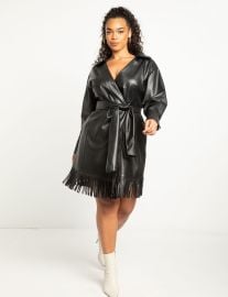 Faux Leather and Fringe Dress  Women39s Plus Size Dresses at ELOQUII