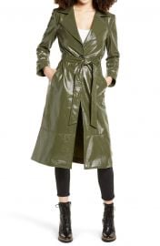 Faux Patent Leather Trench Coat at Nordstrom