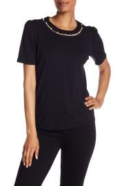 Faux Pearl Cutout Neckline Tee at Nordstrom Rack