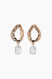 Faux Pearl Pendant Earrings - Gold-coloredwhite - Ladies HampM US at H&M