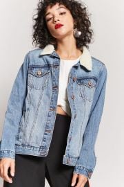 Faux Shearling Lined Denim Jacket at Forever 21