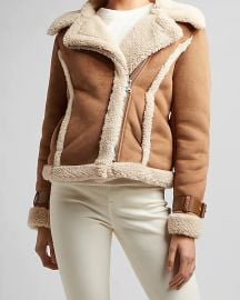 Faux Shearling Moto Jacket at Express