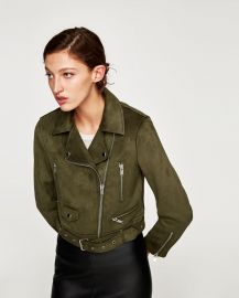 Faux Suede Biker Jacket at Zara