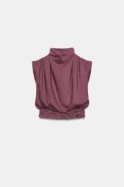 Faux Suede Buckle Top at Zara