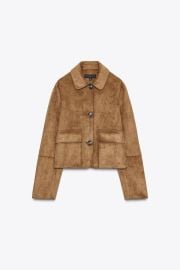 Faux Suede Cropped Jacket at Zara