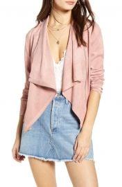 Faux Suede Drape Front Jacket at Nordstrom