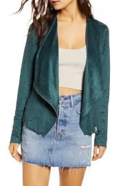 Faux Suede Drape Front Jacket at Nordstrom