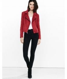 Faux Suede Moto Jacket at Express