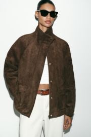 Faux Suede Pocket Jacket at Zara