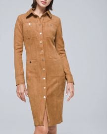 Faux-Suede Shirt Dress by White House Black Market at White House Black Market