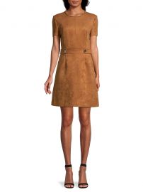 Faux Suede Short-Sleeve Dress at Saks Fifth Avenue