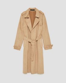 Faux Suede Trench Coat at Zara