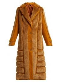 Faux fur-trimmed jute-blend coat at Matches