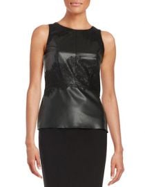 Faux leather and lace tank by Bailey 44 at Lord & Taylor