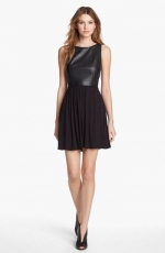 Faux leather fit and flare dress by B44 at Nordstrom