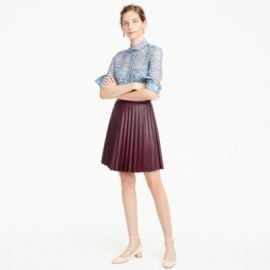 Faux-leather pleated mini skirt at J. Crew