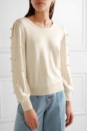 Faux pearl-embellished wool and cashmere-blend sweater by Marc Jacobs at Net A Porter