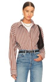 Favorite Daughter Ex Boyfriend Button Up Shirt in Wide Stripe at Revolve