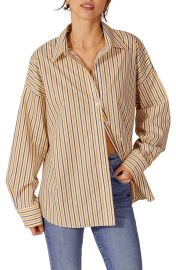 Favorite Daughter Ex-Boyfriend Stripe Oversized Button-Up Shirt at Nordstrom