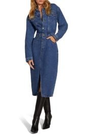 Favorite Daughter The City Long Sleeve Denim Midi Dress at Nordstrom