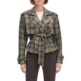 Favorite Daughter The Cropped Charles Plaid Trench Coat at Nordstrom