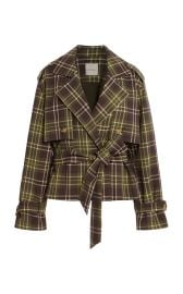 Favorite Daughter The Cropped Charles Plaid Trench Coat in Countryside Plaid at Favorite Daughter