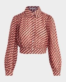 Favorite Daughter The Garden Party Retro Houndstooth Top at Neiman Marcus