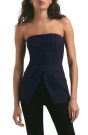 Favorite Daughter The Phoebe Pinstripe Bustier Top at Nordstrom