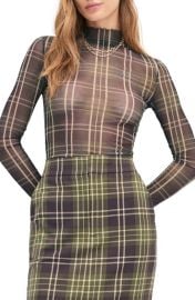 Favorite Daughter The Sheer Fantasy Mock Neck Top at Nordstrom