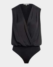 Favorite Daughter The Sleeveless Date Satin Bodysuit at Neiman Marcus