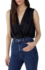 Favorite Daughter The Sleeveless Date Satin Bodysuit at Nordstrom